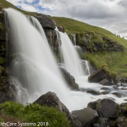 Twin waterfalls in Iceland