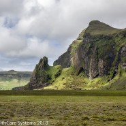 black and green hillside Iceland