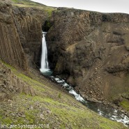 Steep waterfall Iceland