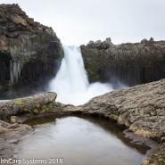 Rocky pools and falls Iceland