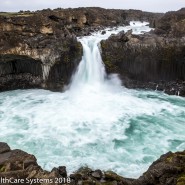 Rocky waterfall Iceland